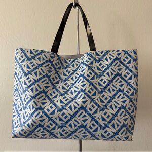 KENZO Women's Essentials Horizontal blue and white Tote Bag